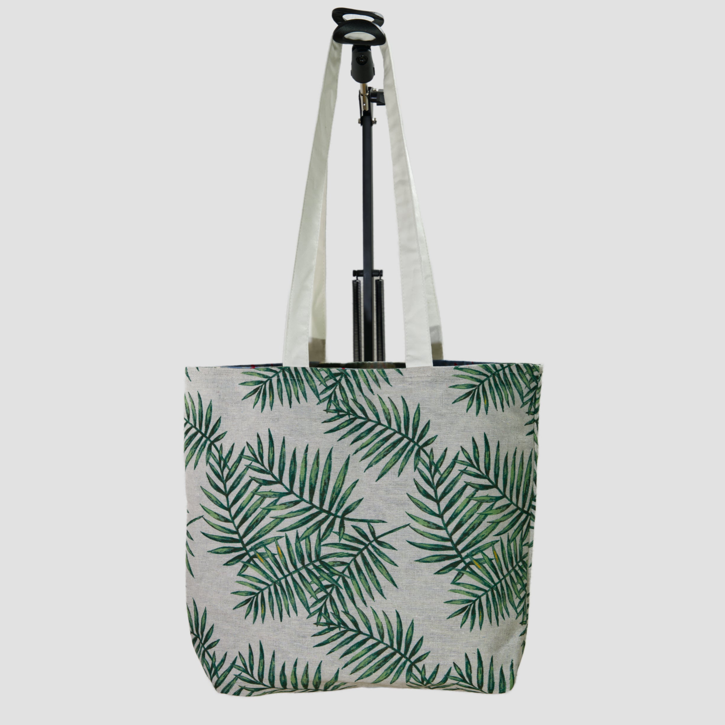 Tote Bag With Print Of Leaves