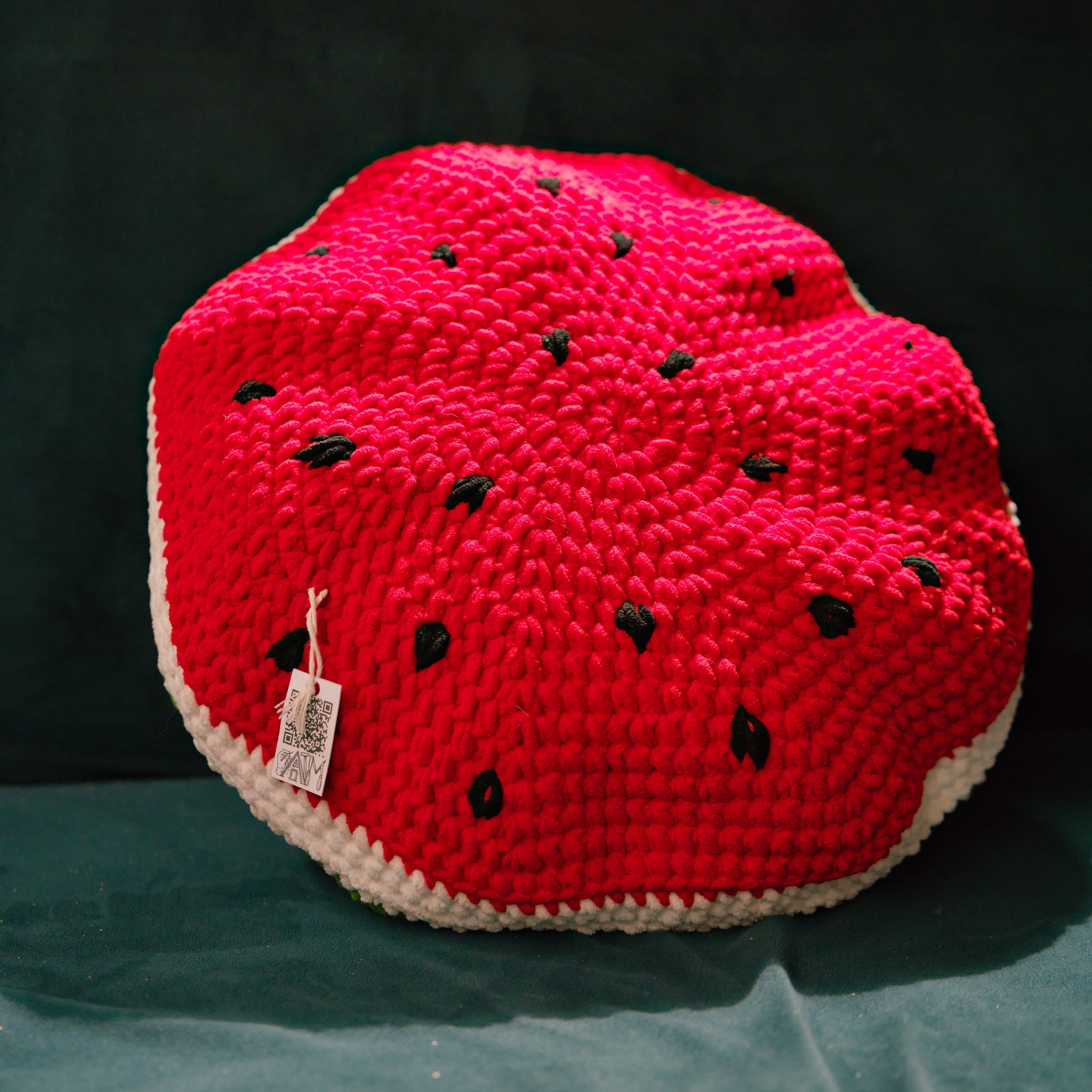 Crochet Pillow In The Shape Of The Watermelon
