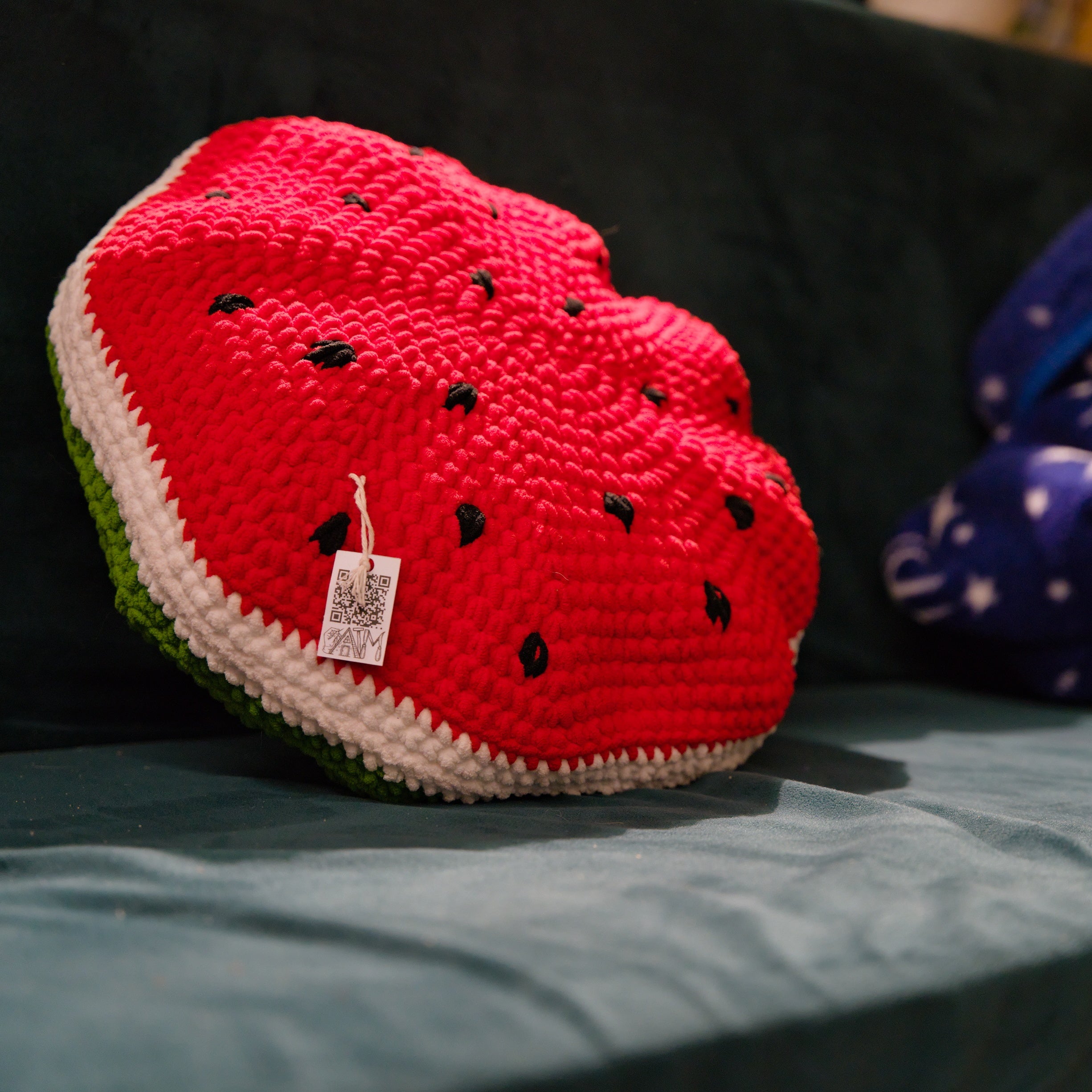 Crochet Pillow In The Shape Of The Watermelon