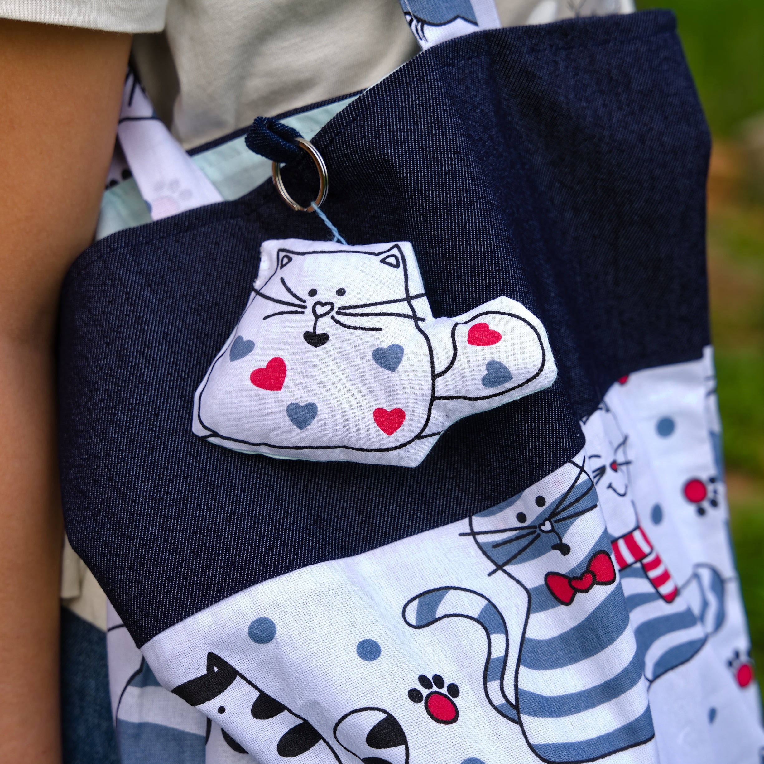Shoulder Bag For Teenage Girls With Cat Print