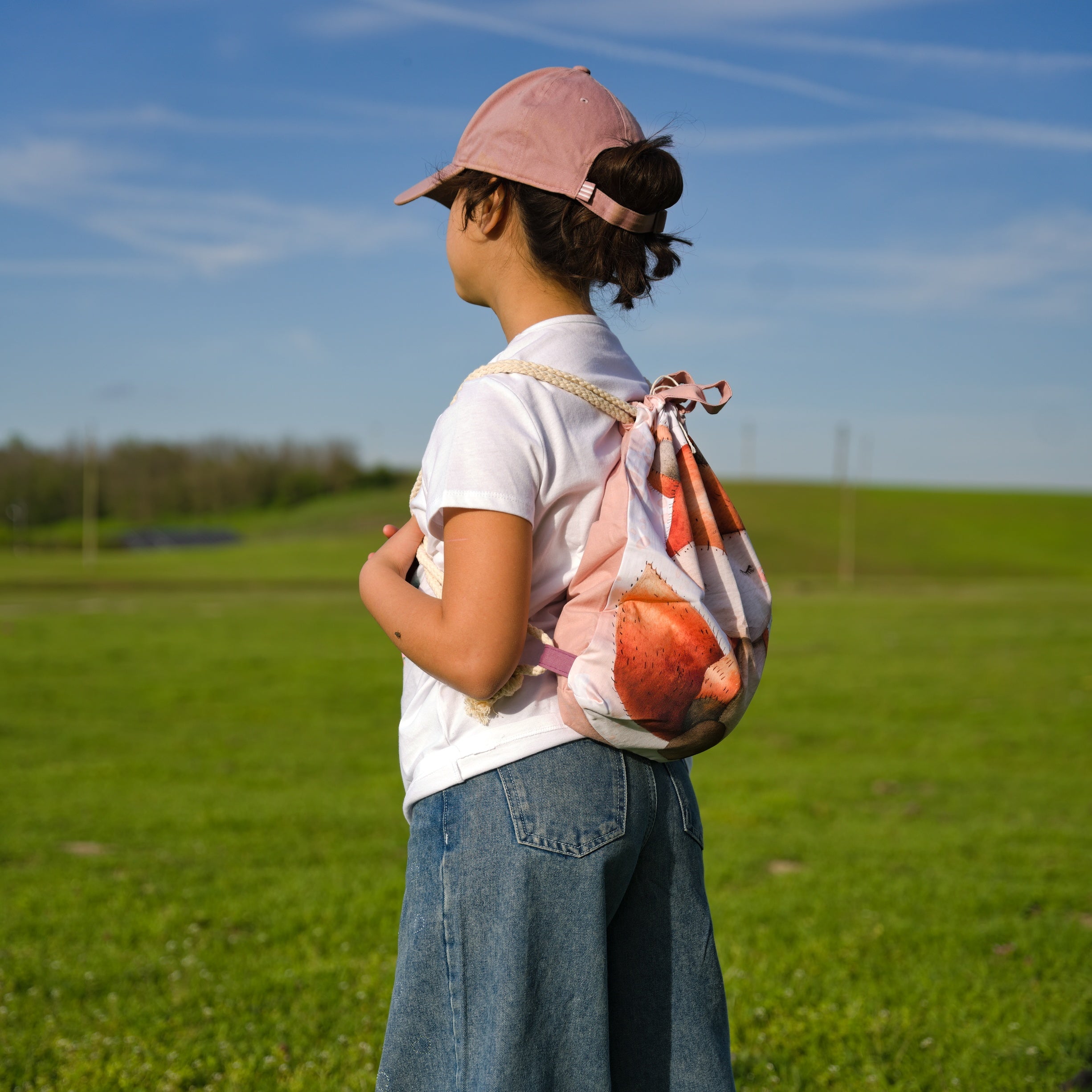 Drawstring Backpack With Fox Print