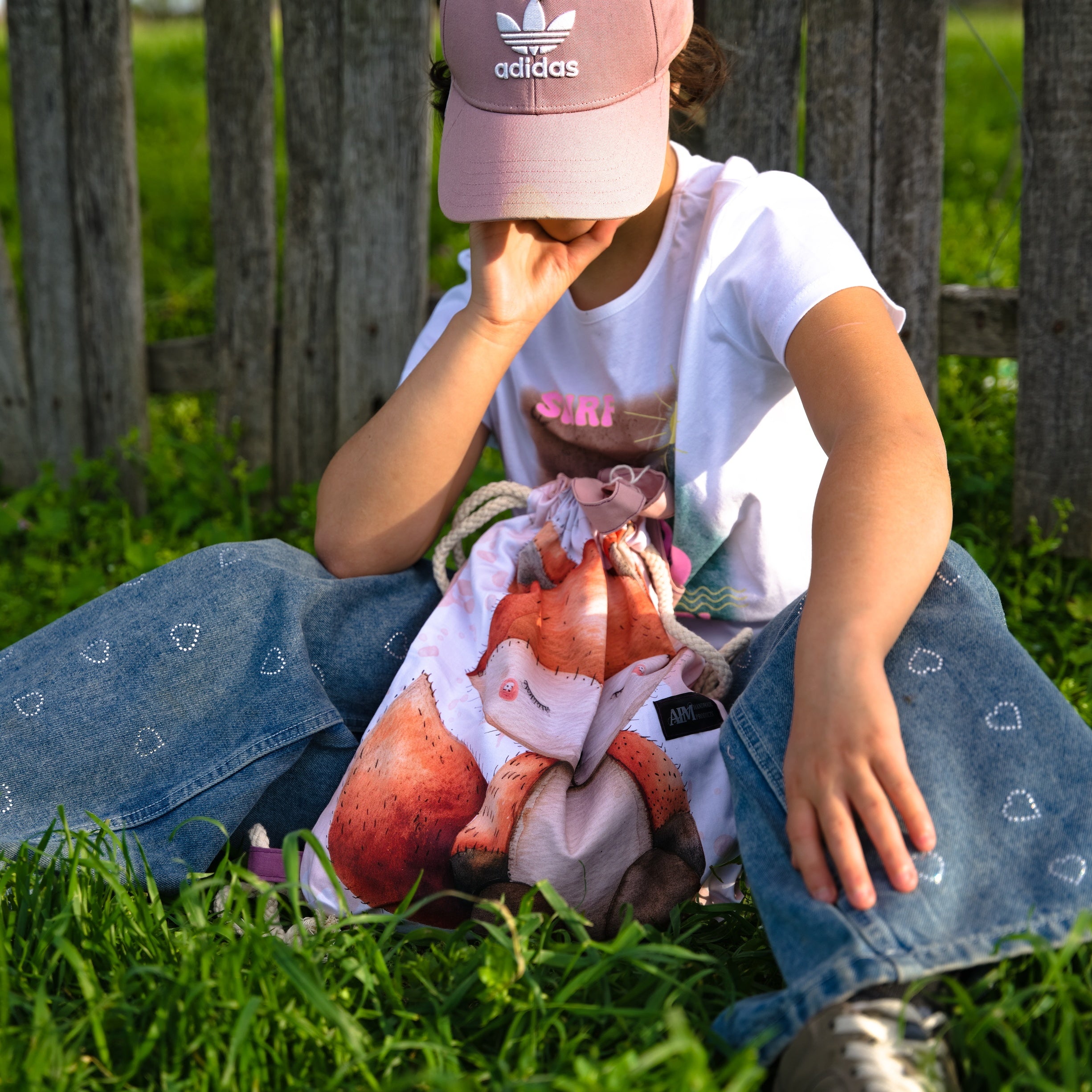 Drawstring Backpack With Fox Print