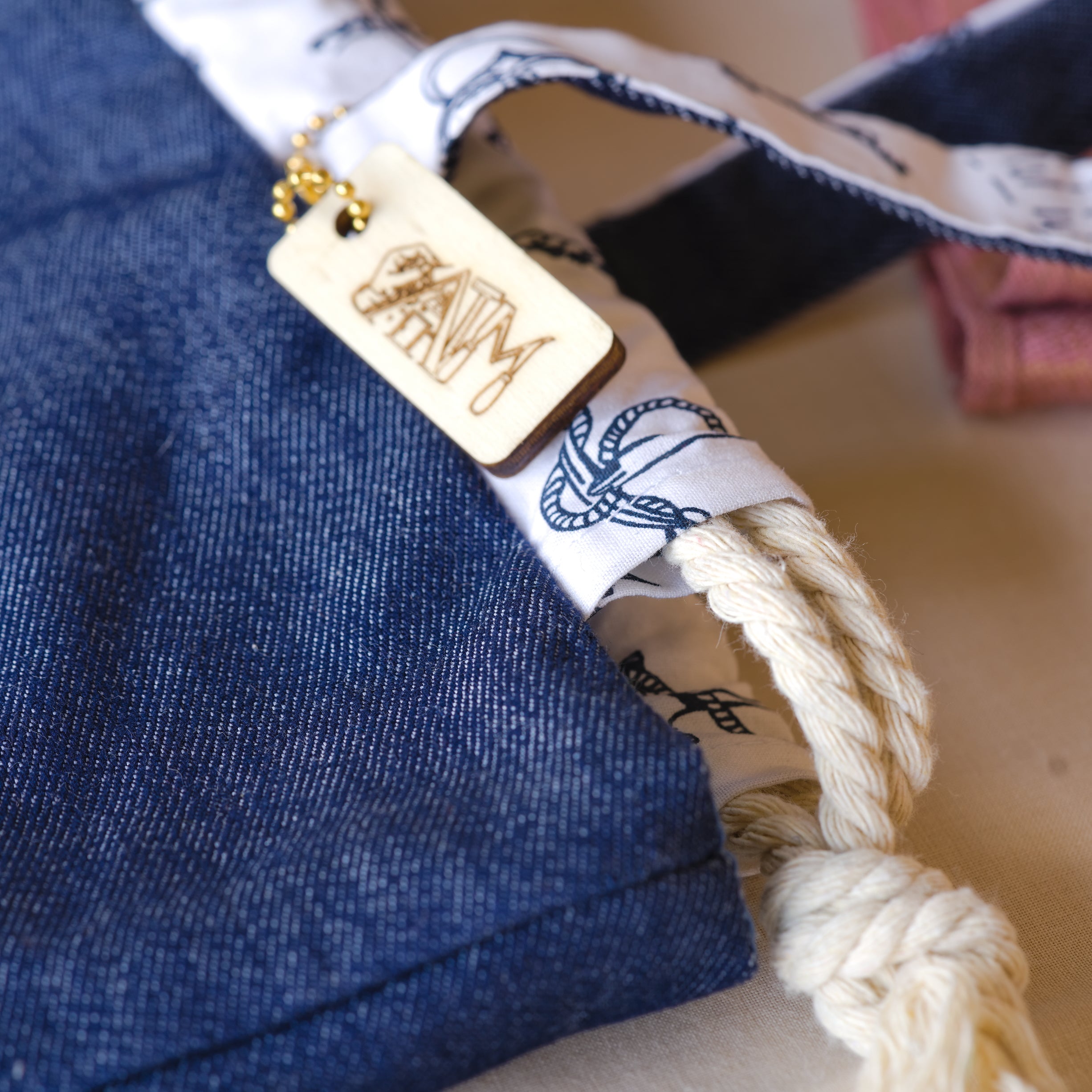 Nautical Drawstring Shoulder Bag