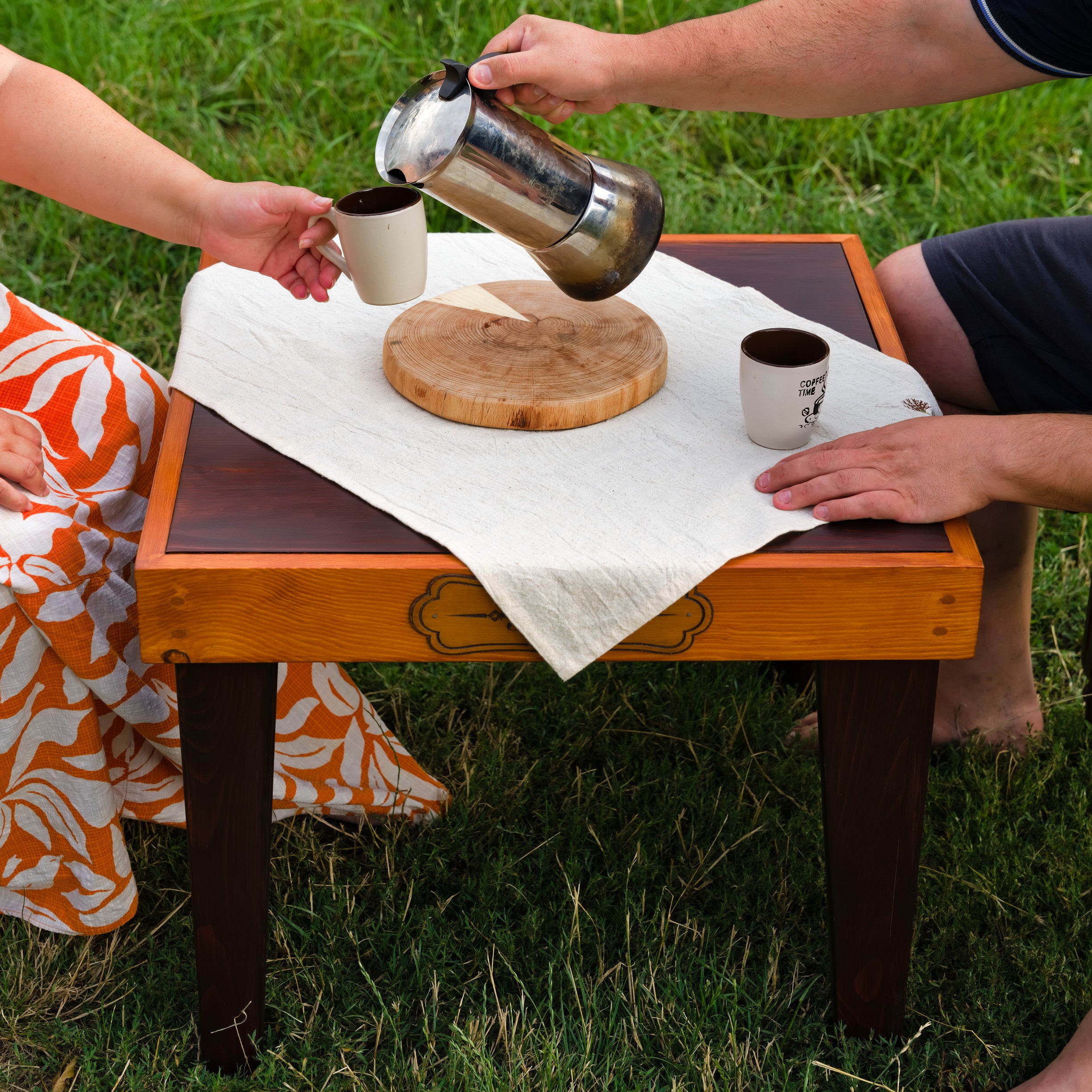 Teak & Wenge Side Table